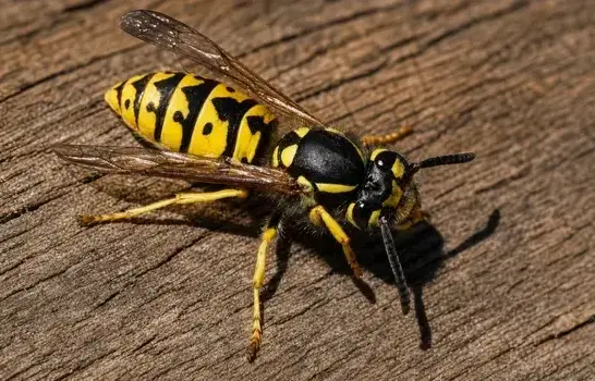 Yellow jacket exterminator treating a Manteca, CA home